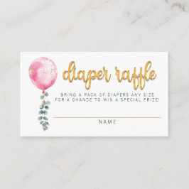 Rosa Ballon Eukalyptus Baby Dusche Windel Windeln Begleitkarte