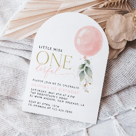 Rosa Ballon, Eukalyptus, Grüne, Erster Geburtstag Einladung