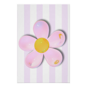 Rosa Ballon Gänseblümchen Kinderzimmer und Kids Po Poster