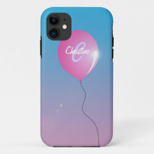 Rosa Ballon im Himmel inspirierende Name Monogram Case-Mate iPhone Hülle
