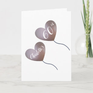 Rosa Ballon personalisiert 60. Geburtstagskarte Karte