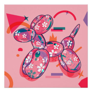 Rosa Ballonhund Poster