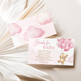 Rosa Ballons Teddy Bärenbücher für Babytickets Begleitkarte