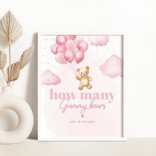 Rosa Ballons Wie viele Gummibären im Glas Poster