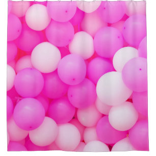 Rosa Balloons festes Hintergrunddesign. Duschvorhang