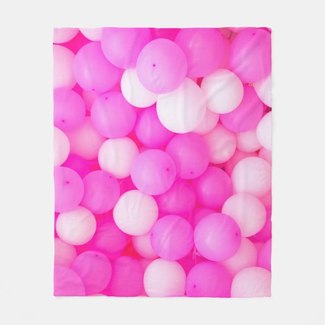 Rosa Balloons festes Hintergrunddesign. Fleecedecke (Vorderseite)