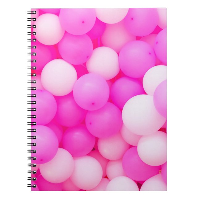 Rosa Balloons festes Hintergrunddesign. Notizblock (Vorderseite)