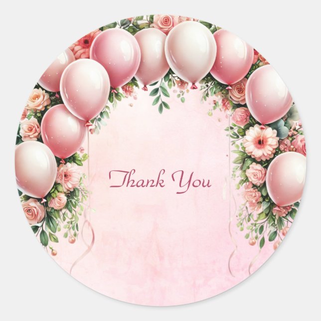 Rosa Balloons Sticker (Vorderseite)