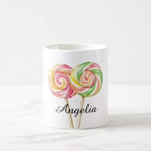 Rosa Banane Gelbe Limette Grüne Lutscher Kaffeetasse