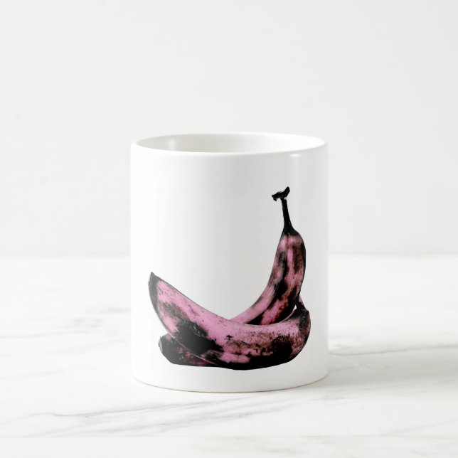 Rosa Bananen Cooler Spaß einzigartig Kaffeetasse (Mittel)
