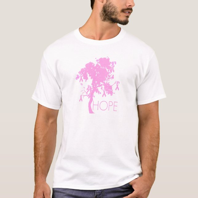 Rosa Band-Baum der Hoffnung T-Shirt (Vorderseite)