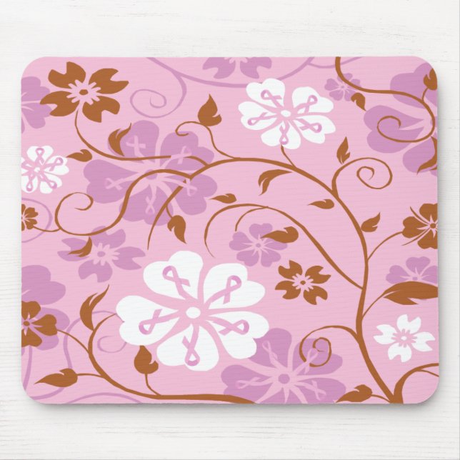 Rosa Band-Blumenmausunterlage Mousepad (Vorne)