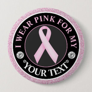 Rosa Band Brustkrebs-Bewusstseins-Design Button