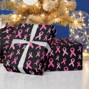 Rosa Band Brustkrebs-Bewusstseinsmuster Geschenkpapier