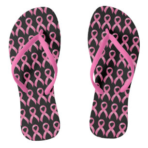 Rosa Band-Brustkrebs Flip Flops