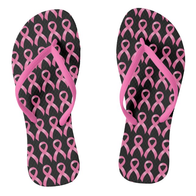 Rosa Band-Brustkrebs Flip Flops (Fußbett)