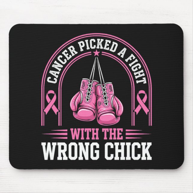 Rosa Band Brustkrebsbewusstsein Rosa Kampf Mousepad (Vorne)