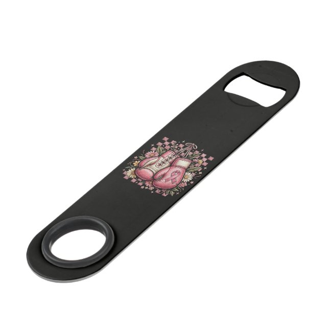 Rosa Band Brustkrebsbewusstsein  Speed Flaschenöffner (Vorderseite Schrägansicht)