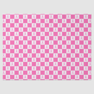 Rosa Band Checkerboard – Brustkrebsbewusstsein Seidenpapier