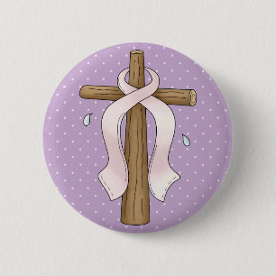 Rosa Band-christlicher Querentwurf Button