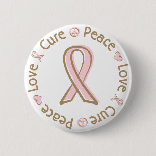 Rosa Band-FriedensLiebe-Heilungs-Brustkrebs Button