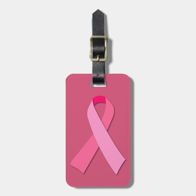 Rosa Band Gepäckanhänger (Vorderseite vertikal)