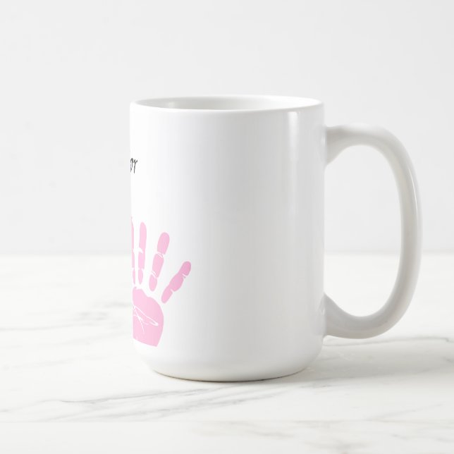Rosa Band-Handdruck-Tasse Kaffeetasse (Rechts)