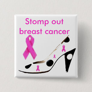 Rosa Band-Heels stampft Brustkrebs Button