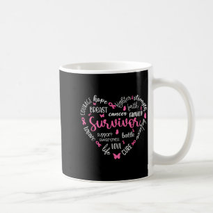 Rosa Band Herz Brustkrebs-Bewusstsein Überlebender Kaffeetasse