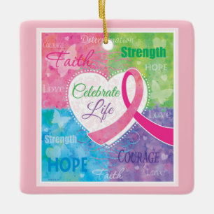 Rosa Band-Inspirational Keramik-Verzierung Keramikornament