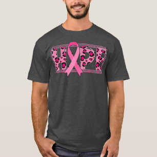 Rosa Band mit Leopard Print Hope Breast Cancer T-Shirt
