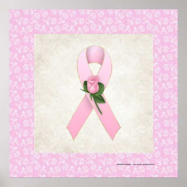 Rosa Band mit rosa Rose Schöne Printwerbung Poster (Vorne)