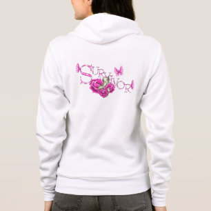 Rosa Band-Überlebend-Leistungs-Jacke Hoodie