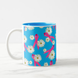rosa Band und dunkles Design Zweifarbige Tasse