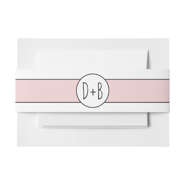 Rosa Band und Initialen Hochzeit (Vorderseite Beispiel)