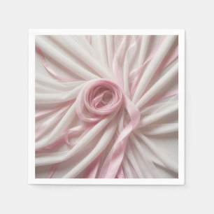 Rosa Band und Tüll abstrakt Serviette