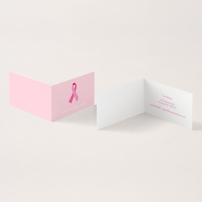 Rosa Band Visitenkarten (Innenseite und Außenseite)