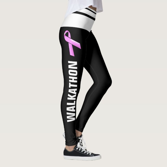 Rosa Band Walkathon | Brustkrebsbewusstsein Leggings (Rechts)
