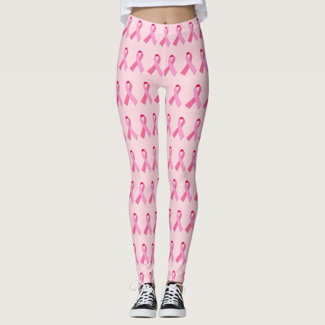 Rosa Band-wechselndes Muster auf hellrosa Leggings (Vorderseite)