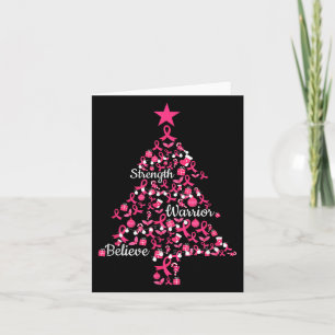 Rosa Band Weihnachtsbaum Ornamente Brustkrebs Karte
