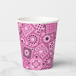 Rosa Bandanna Print Pappbecher