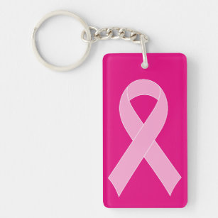 Rosa Bänder Brustkrebs Bewusstsein Schlüsselanhäng Schlüsselanhänger