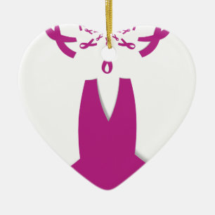 Rosa Bänder Brustkrebs-Bewusstseins-Kunstposter Keramik Ornament