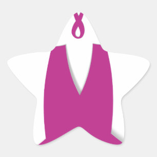 Rosa Bänder Brustkrebs-Bewusstseins-Kunstposter Stern-Aufkleber