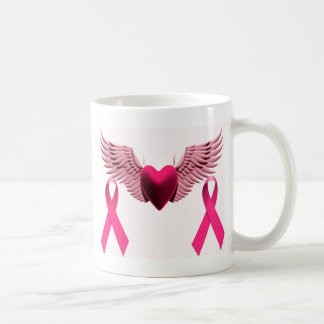 Rosa Bänder u. Herz der Liebe u. der Unterstützung Kaffeetasse