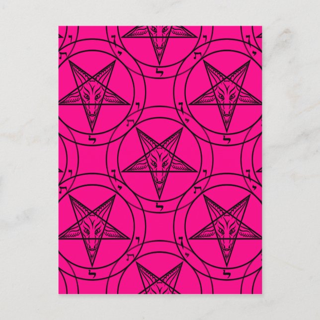rosa Baphomet Postkarte (Vorderseite)