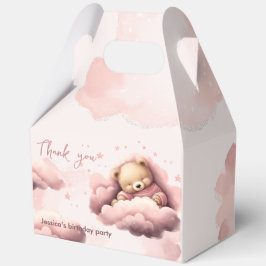 Rosa Bär auf Wolken Geburtstagsgeschenk Tasche Geschenkschachtel