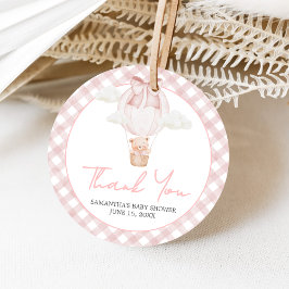 Rosa Bär Kaum Warten Baby Shower Geschenkanhänger