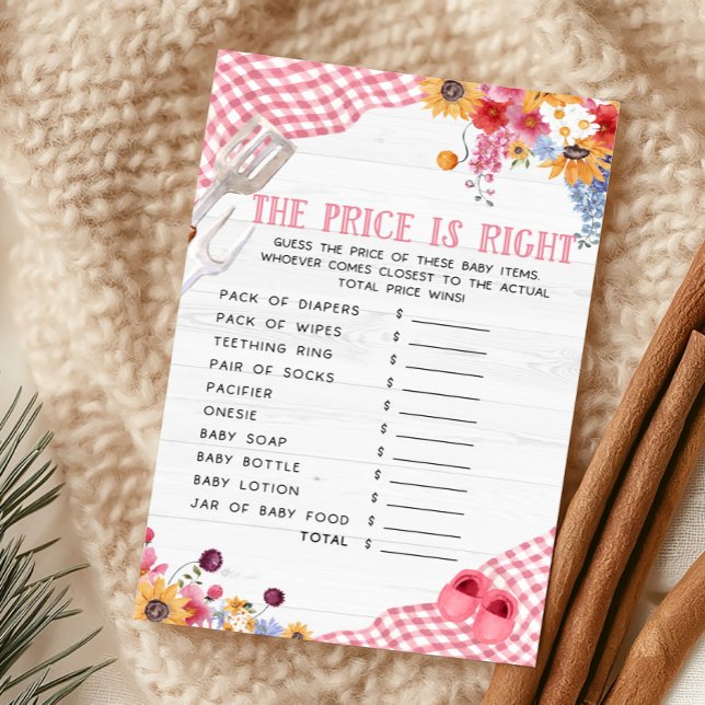 Rosa Barbeque Dusche The Price Is Right Spiel (Girl Baby-Q Baby Shower The Price Is Right Game)
