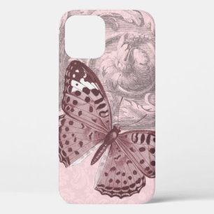 Rosa Barock-Verzierung mit Schmetterling Case-Mate iPhone Hülle